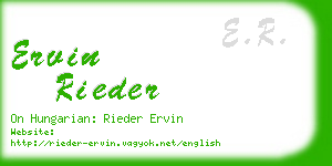 ervin rieder business card